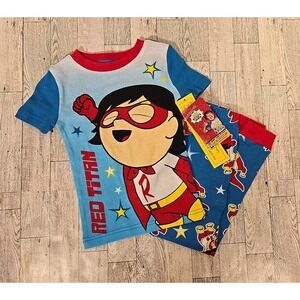 Ryans World Pajamas Boys 4 Red Titan Snug Fitting 2pc Set Pjs NEW